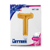 Foil balloon letter T, 66cm, gold