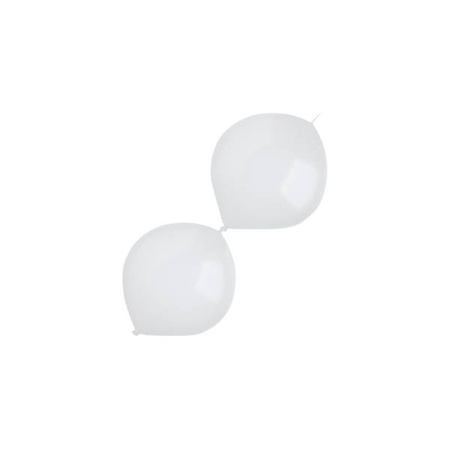 Weiße Latexballons mit Konnektor, Decorator Standard E-Link Frosty White, 15cm, 100 Stück.