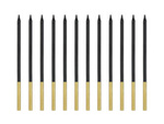 Birthday candles, smooth, black 14 cm, 12 pcs.