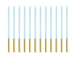 Smooth Birthday Candles – Light Blue, 14 cm, Set of 12