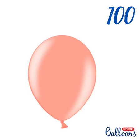 Balony Strong, Metaliczne Rose Gold, 30cm, 100 szt.