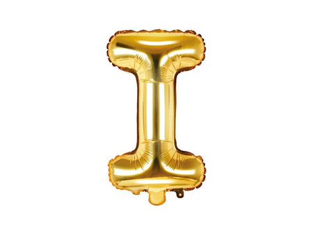 Foil balloon letter I, 35cm, gold