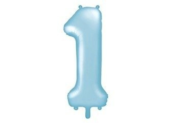 The number 1 Foil balloon, 86cm, light blue