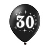 A set of balloons for 30th birthday, black and gold, 30 cm, 10pcs