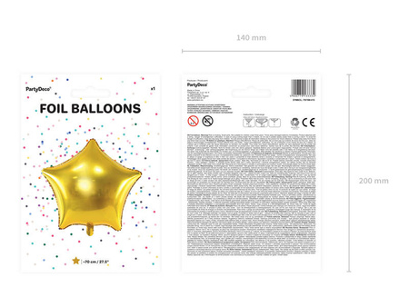 Foil balloon star, gold 70 cm XXL golden / yellow