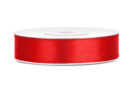 Satinband, rotes Band, 12mm/25m