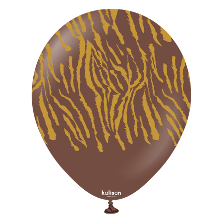 Chocolate Safari Tiger Latexballons Braun, Tiger, braun, 30 cm, 25 Stk.