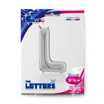 Folienballon Buchstabe L, 66 cm, silber