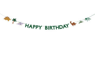 Happy Birthday Dino Banner, 3 m, mix