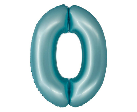 Foil Balloon Number 0 blue matte Smart, 76cm