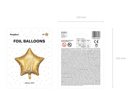 Foil balloon a hundred years! Golden star 40 cm