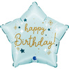 Foil Balloon - Blue Star Happy Birthday, 45cm