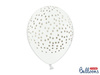 Latex balloons White dots in Golden, 30 cm (1 op. / 6 pcs.)