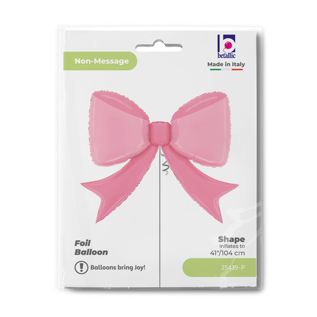 Balon foliowy Kokarda Pretty Pink 90 cm