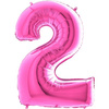 The foil balloon number 2 Fuchsia Purple - 102 cm Grabo