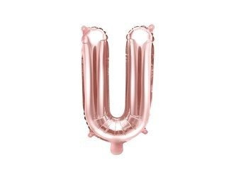 Letter U Foil balloon, 35cm, Rose Gold rose gold