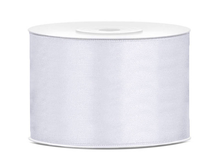 Satin ribbon, white ribbon 50mm / 25m