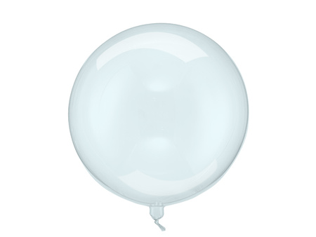 Balon okrągły kryształowy bobo, transparentny niebieski, 40cm