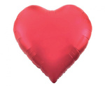 Foil Heart Balloon, Matte Red, 65"/165 cm