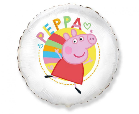 Balon Foliowy okrągły Świnka Peppa, Happy Peppa, 48 cm