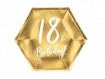 Plates for the eighteenth birthday, 18th Birthday, gold, 20 cm