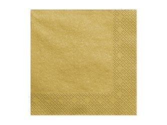 Three-ply napkins, gold metallic, 33x33cm (1, Op. / 20 pcs.)