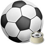 Football cake topper edible wafer round 20 cm premium, vegan, gluten-free, cut