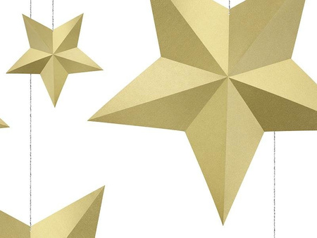 Decoration Star, Gold, different sizes, 6 pcs.