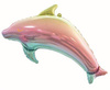 Folienballon Delphin, Regenbogen - 93 cm