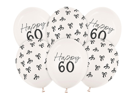 Ballons 30 cm, Set zum 60. Geburtstag, Pastell Off-White