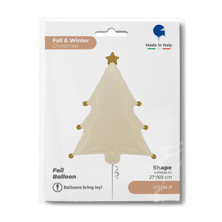Folienballon Tanne Christmas Tree Cream 69 cm