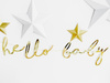 Banner Little Star - Hello Baby, gold, 18x70cm