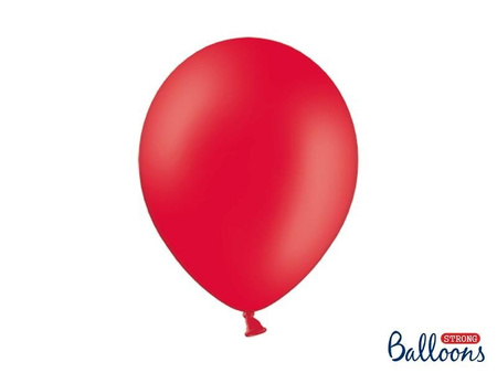 Balony lateksowe Strong, Czerwone, Pastel Poppy Red, 30cm, 10 szt.