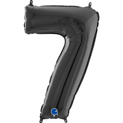 Foil Balloon Number 7 Black, 66 cm Grabo