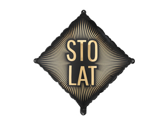 Foil balloon Black Gold inscription Sto lat 46cm