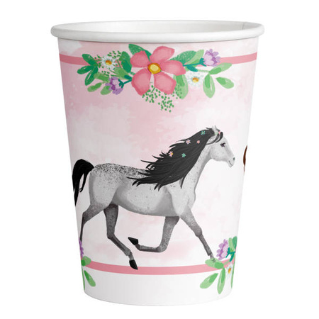 Cups Beautiful Horses Paper 250 ml, 8 pcs