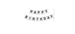 Banner Happy Birthday Silver Black 180 cm