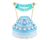 Topper on the cake "Happy Birthday" 25 cm blue