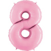 Foil balloon Digit 8, powder pink, 102cm Grabo