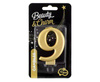 Candle of Nicer 9, Metal Gold, 8 cm