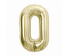 Foil balloon, number 0, gold, champagne, 85 cm.