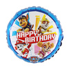 Foil balloon Dog Patrol round blue, Happy Birthday 46 cm packed