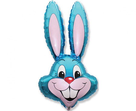 Folienballon Hase blau, 66 cm