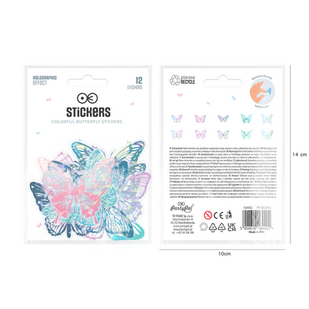 Naklejki Motyle Holograficzne – Zestaw Mix 12 sztuk