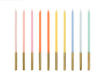 Smooth Birthday Candles, 14 cm, 10 pcs – Color Mix