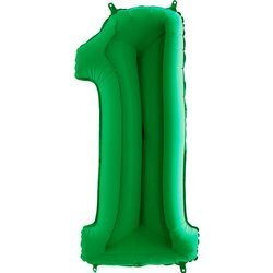 Foil balloon Digit 1 green - 102 cm Grabo Green / Mint