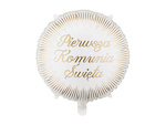 Foil balloon First Holy Communion white gold rays 35cm