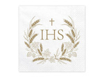 Napkins with a gold print, IHS, 33x33cm, 20 pcs