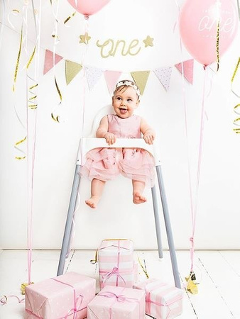 Girlanda Birthday - Różowe Flagietki, 1,3m