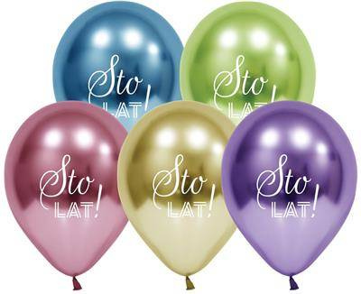 Platin-Latexballons Happy Birthday 30cm, 5 Stück